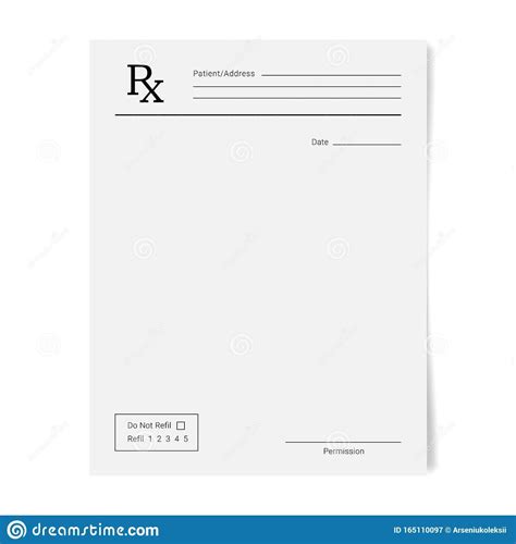 Medical Regular Prescription Form Stock Vector Inside Blank
