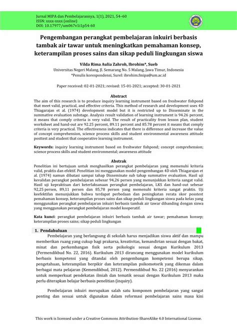 Pdf Pengembangan Perangkat Pembelajaran Inkuiri Berbasis Dokumentips