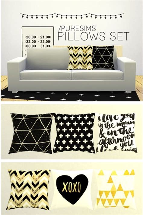 Pure Sims Pillows Set 1 Sims 4 Downloads Sims 4 Bedroom Sims 4