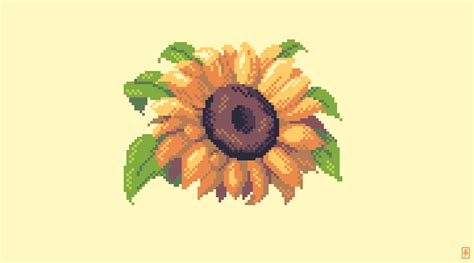 Sunflower Pixel Art Png Hand Madebykasia