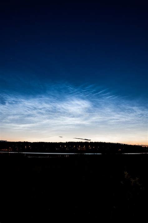 Noctilucent Clouds At Night Sky Stock Image Image Of Luminescence