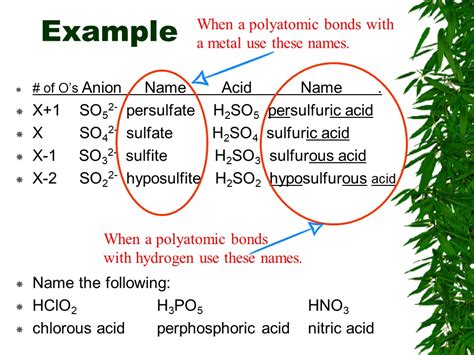 Naming Compounds Acids Polyatomic Ions Multivalent Grade 11 Chemistry