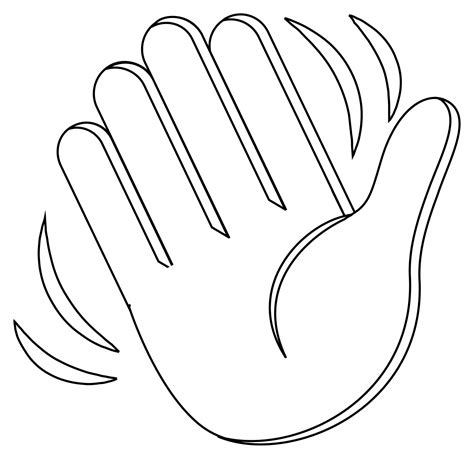 Waving Hand Coloring Page Colouringpages