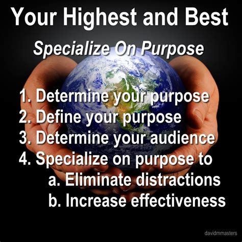 4 Steps To Specialize On Purpose David M Masters