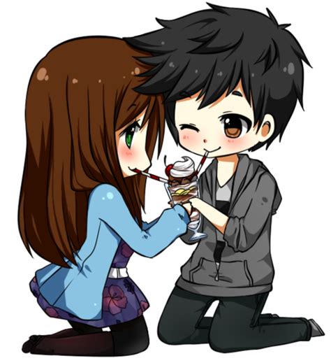 Chibi Anime Couple Love Png Clipart Png Mart