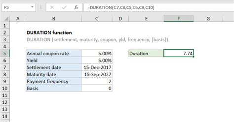 Excel Duration Function Exceljet