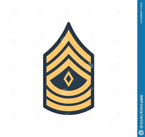 First Sergeant 1sg Soldier Military Rank Insignia Illustration De