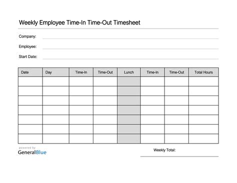 Employee Timesheet In Pdf Simple