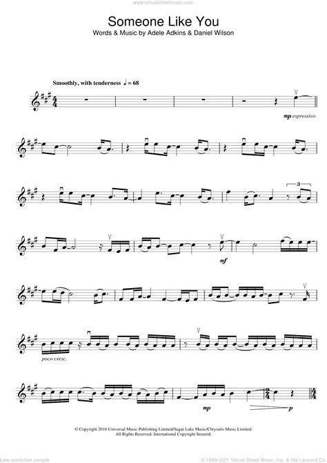 Someone Like You Sheet Music For Violin Solo Pdf Interactive