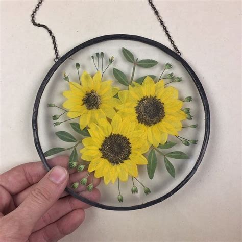 Let this glass vase be the star of the table. Mothers day giftbox pressed flower frame dried sunflowers ...