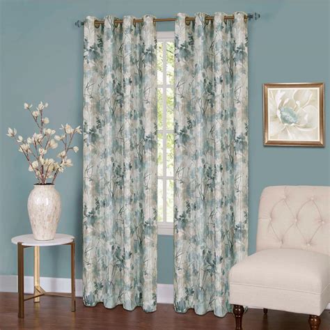 Achim Sheer Tranquil Mist Lined Grommet Window Curtain Panel 50 In W