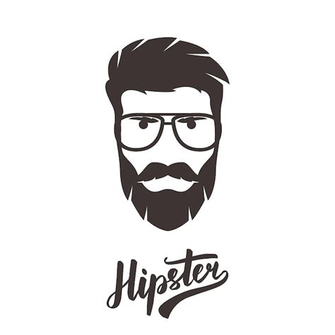 premium vector hipster portrait in glasses stylish man