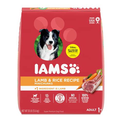 Iams Adult Minichunks Dry Dog Food Lamb And Rice Recipe Dog Kibble 30 Lb