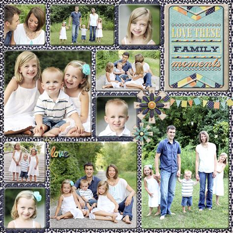 Or use traditional photos to fill album pages to tell stories highlight a single, important moment by using one photo per page. Digital Scrapbook Page, Family Collage, 2 page layout ...