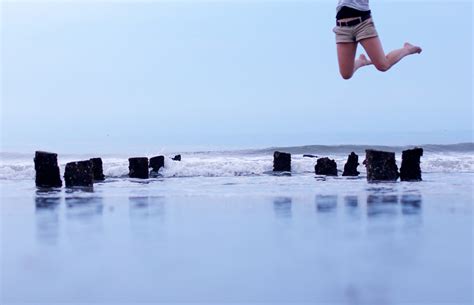 Wallpaper Sea Shore Sand Reflection Sky Legs Purple Beach