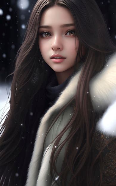 Premium Ai Image Girl In The Snow Wallpapers