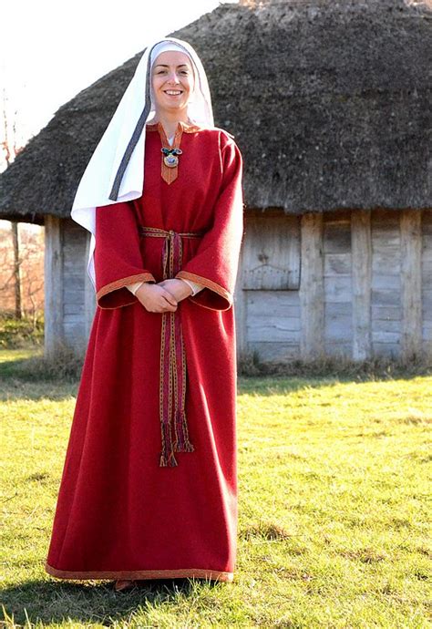 Actress In Anglo Saxon Princess Costume 7th Century Ad Anglo Saxon