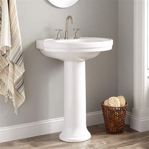 We want to put a rectangular pedestal sink top onto a wooden vanity (yet to be built). Cruzatte Porcelain Pedestal Sink - Pedestal Sinks ...