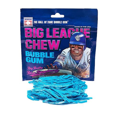 Big League Chew Bubble Gum Packs Blue Raspberry 12 Piece Box Candy