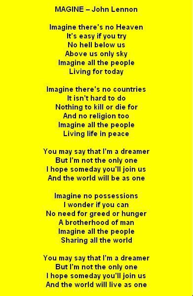 Imagine John Lennon Such A Wonderful Song Imagine John Lennon