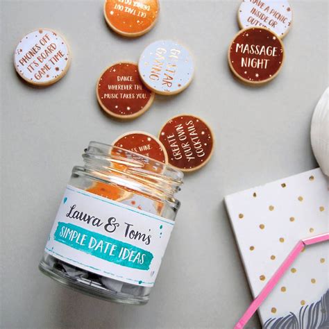 Personalised Couples Date Ideas Jar In 2021 Dates In A Jar Personalized Couple Ts