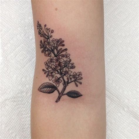 Lilac Tattoo With No Color Tatoo Floral Lilac Tattoo Flower Tattoo
