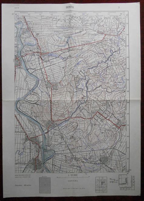 1958 Original Military Topographic Map Plan Senta Zenta Serbia