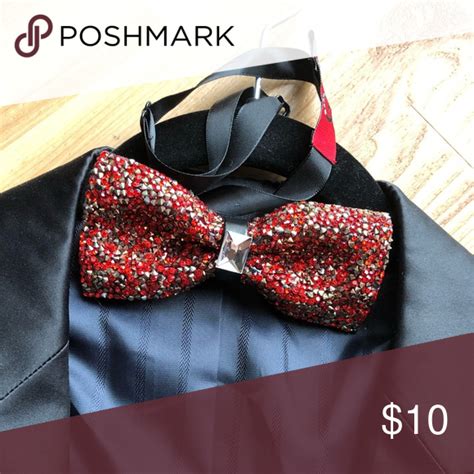 Bedazzled Red And Gold Bow Tie Gold Bow Tie Red And Gold Bedazzled