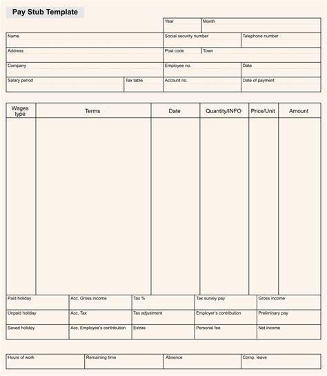 Blank Check Stub Template Printable Form Templates And Letter