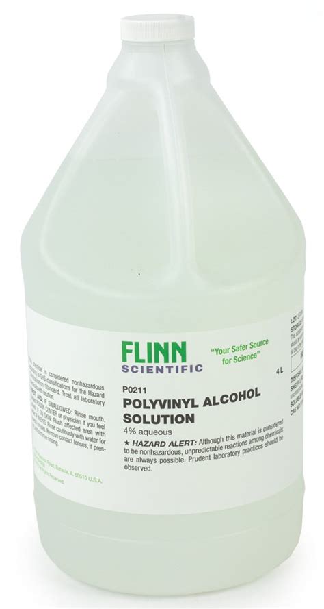 Polyvinyl Alcohol Solution 4 Aqueous 4 L Flinn Scientific