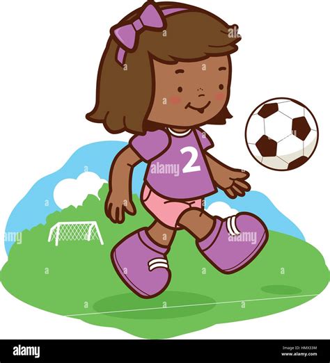 Child Kicking Ball Stock Vector Images Alamy