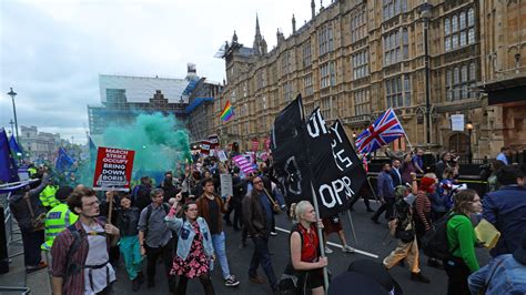Protesters Gather Outside Parliament As Mps Debate Way Forward On