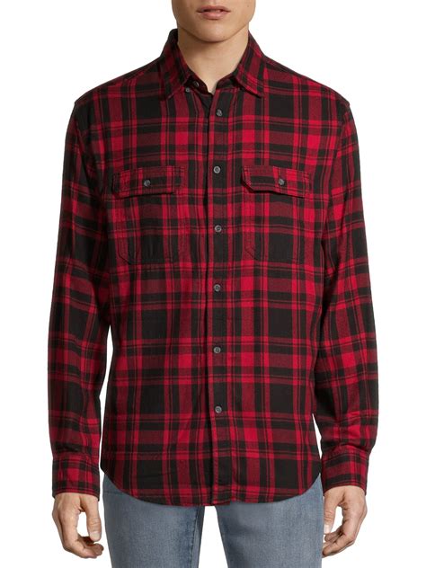 George Mens And Big Mens Super Soft Flannel Shirt Up To 5xlt