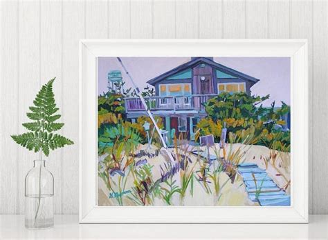 Beach House Fine Art Print 8x10 Summer Vacation Wall Art