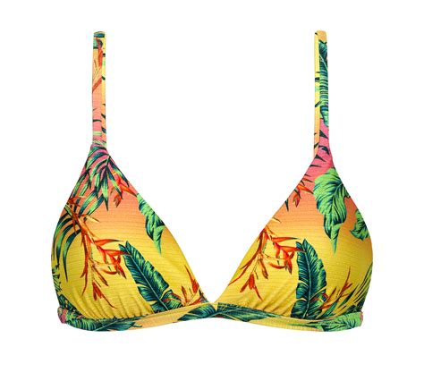 Multicolored Tropical Adjustable Triangle Bikini Top Top Sun Sation