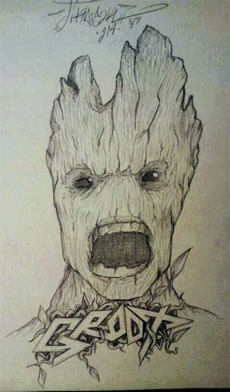Groot Draw By Stikbreak Dinos Dibujos A Lápiz Dibujos Marvel E