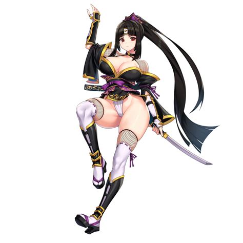 the video game character kunoichi zero is a teen with past waist length black hair and red eyes