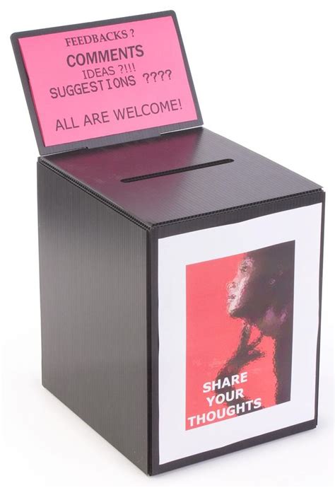 Cardboard Ballot Box With Removable Header Black Suggestion Box