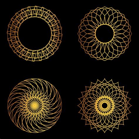 Set Of Golden Geometric Shapes 1822197 Vector Art At Vecteezy