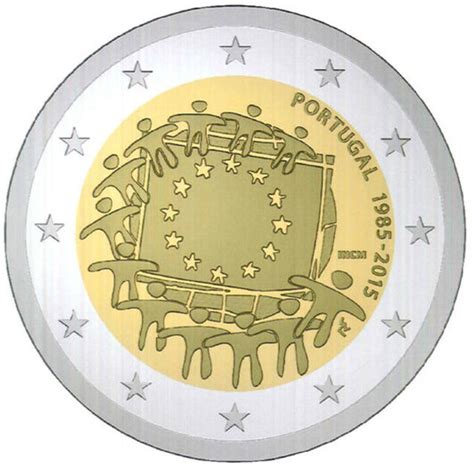 Portugal 2 Euro 2015 Europese Vlag Unc Coins4all