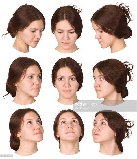 A Womans Face Is Shown With Different Angles And Facial Expressions