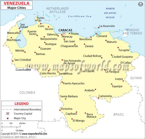 Map Of Venezuela States And Cities Printable Map