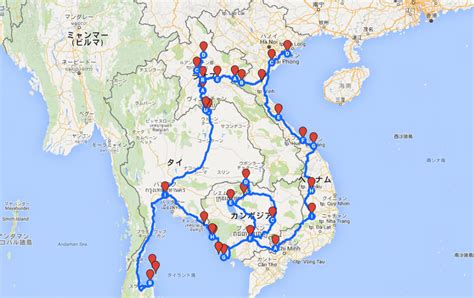 東南アジア4カ国 旅ルートまとめ タイ、ラオス、ベトナム、カンボジアの男一人旅