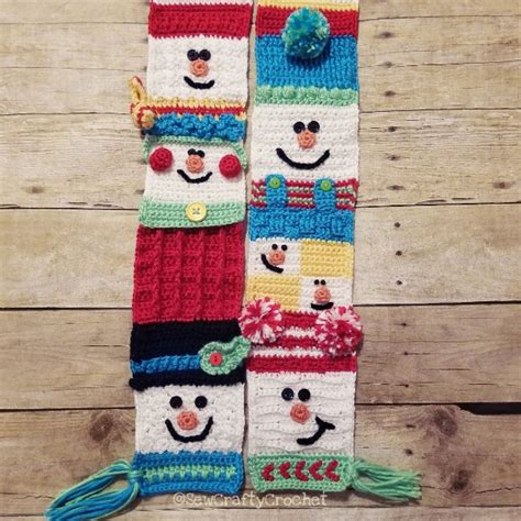Crochet Snowman Scarf Sew Crafty Crochet