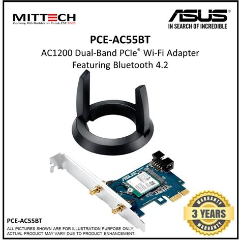 Asus Pce Ac55bt Ac1200 Wireless Bluetooth 40 Pciempcie Adapter Pce