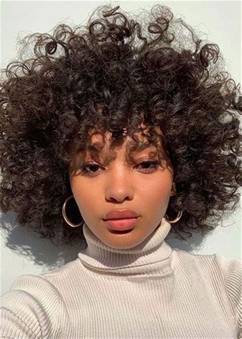 African American Afro Curly Shoulder Length Synthetic Hair Women Wigs Inches Natural Hair