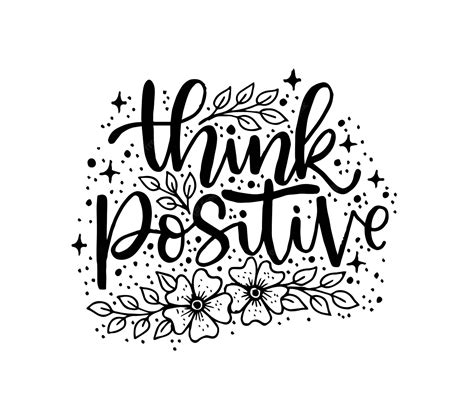 Premium Vector Think Positive Hand Lettering Typography Poster