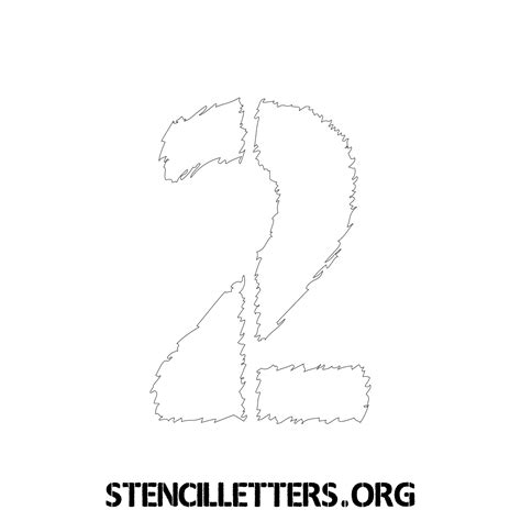 5 Inch Free Printable Individual 238 Woodcut Number Stencils Stencil