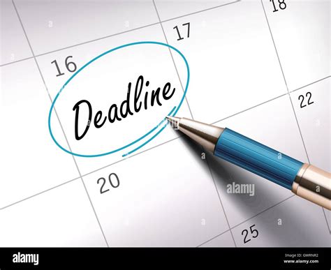 Deadline Word Circle Marked On A Calendar By A Blue Ballpoint Pen 3d