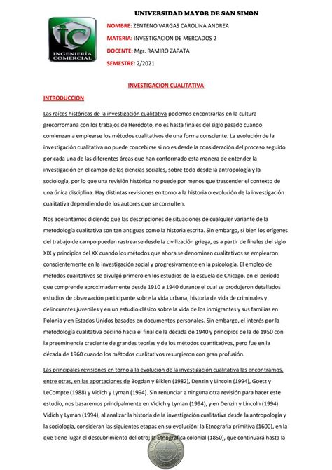 Investigacion Cualitativa Publicado Por Carolina Andrea Zenteno Vargas
